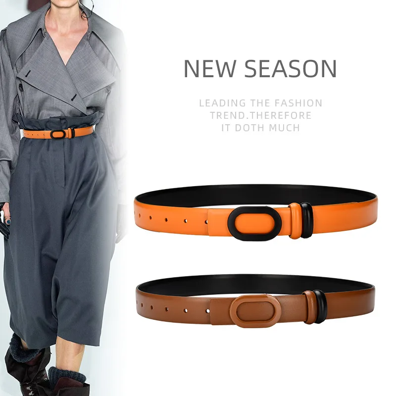 Brand Double-faced Cowhide Waist Belts 16 Colors Detachabe Buckle Casual Female Jeans Dress Belt Strap Fashion Ceinture Belts