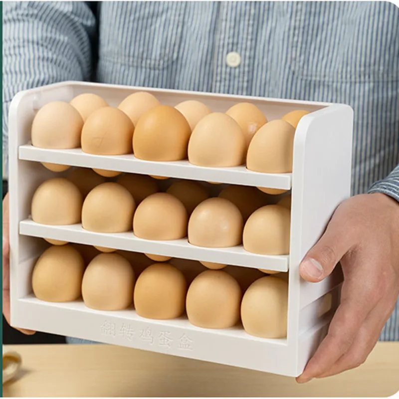 

30 Grids Egg Storage Box Grids Refrigerator Egg Box Container Organizer Fresh-keeping Multifunctional 3Layers Egg Crisper
