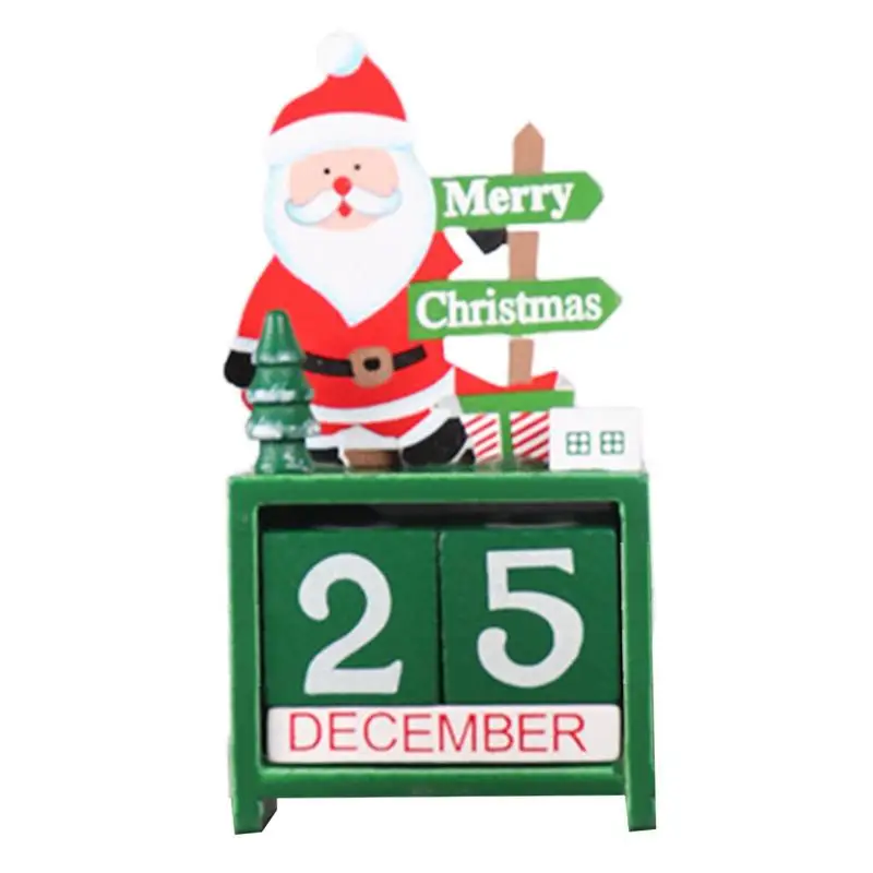 

Christmas Countdown Calendar Block Wood Tabletop Desk Calendars Decoration Tabletop Desk Calendars Decoration For Bookshelves