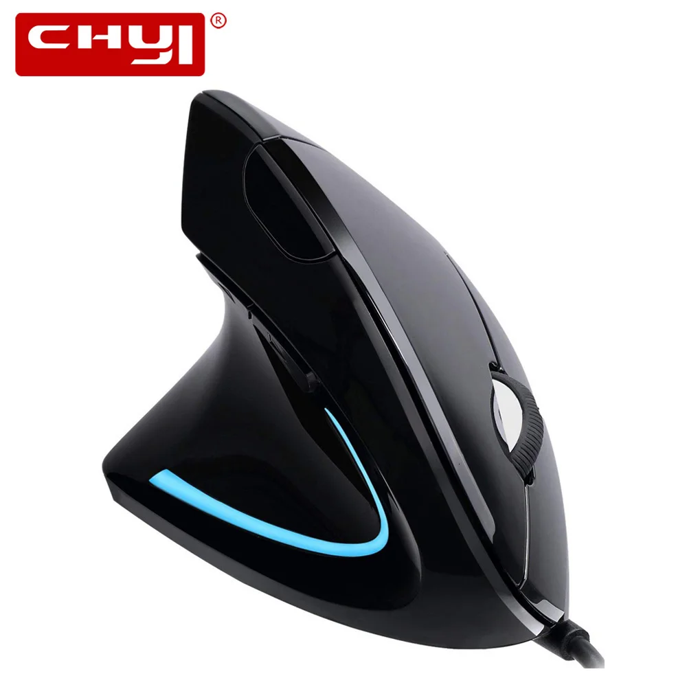 

Vertical Left Hand Mouse USB Ergonomic Wired Mice Optical 6 Buttons Pro Computer Mouse 1600DPI Backlit Gaming Mause For Laptop