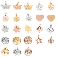 fashion earrings charms for jewelry making stainless steel heartcrownchristmas tree tags diy bracelets necklaces accessories