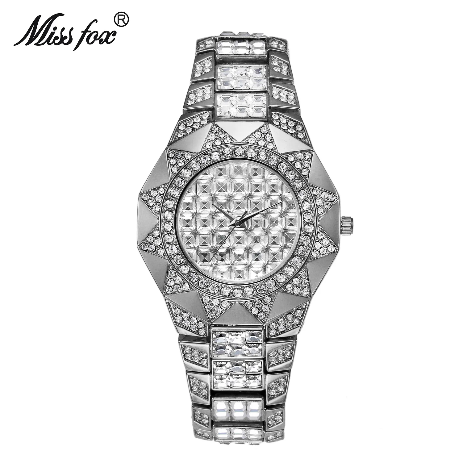 

2022Happy happy missfox hot style of foreign trade the waterproof set auger drill high-grade diamond British female watches