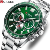 curren 2022 stainless steel new quartz wristwatches for men sports chronograph watches with luminous hands relogio masculino