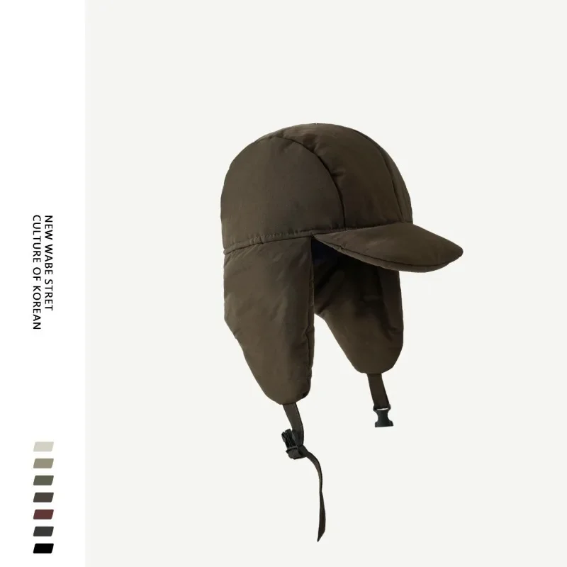 Японская шапка Lei Feng с подкладкой для мужчин и женщин зимняя ветрозащитная