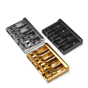 1 Set 4-String Electric Bass Roller Saddles Bridge Tailpieces With Screws & Wrench For 4-String Electric Bass