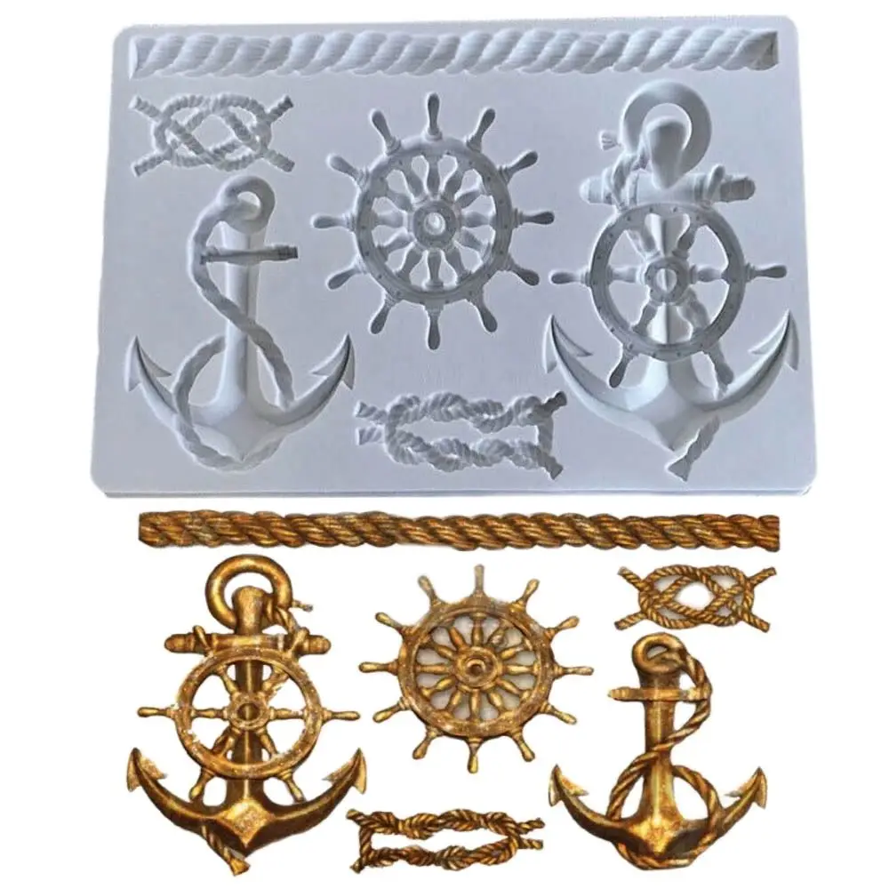 

Anchor Silicone Fondant Mold Cable Rudder Cake Decorating Baking Topper Chocolate Sugarcraft Candy Mould