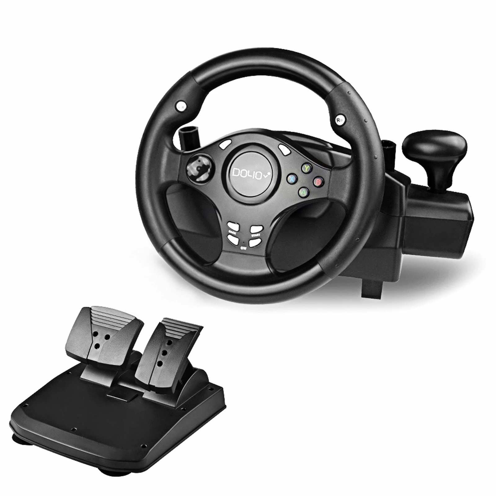 R270 Degree Gaming Racing Steering Wheel w/ Pedals for compatible with XBOX One 360 PC Driving Force Steering Wheel PS3 PS4