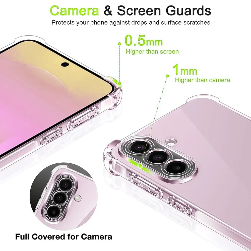Фото Противоударный прозрачный мягкий чехол для Samsung Galaxy A57 A37 A17 A56 A36 A16 A55 A35 A15 A54 A14 4g 5g, прозрачный силиконовый чехол из ТПУ №4