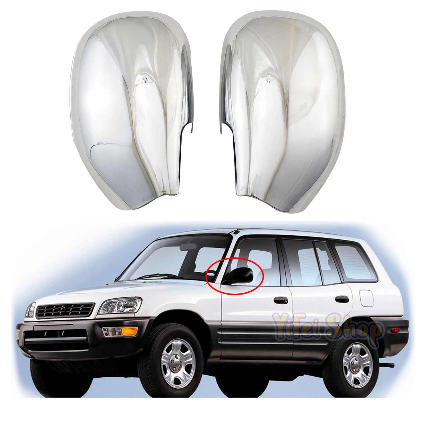 

Автомобильные хромированные аксессуары для зеркала заднего вида, 2 шт., покрытие дверного зеркала, отделка, паста, стиль для Toyota RAV4 RAV 4 1996 1997 1998 1999 2000