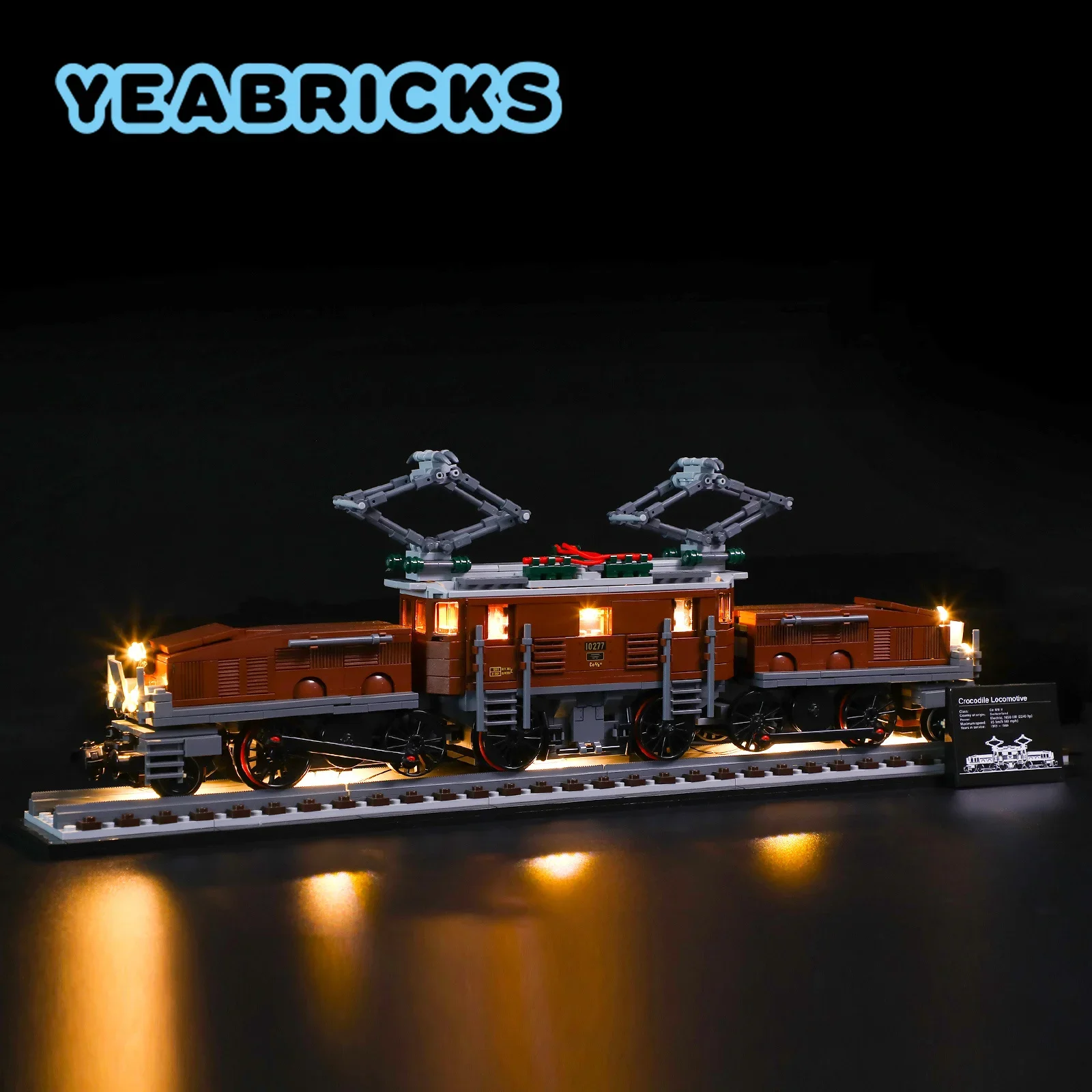 

Конструктор YEABRICKS со светодиодной подсветкой, модель 10277 г., набор строительных блоков «крокодил Локомотив» (не входит в комплект), детские игрушки