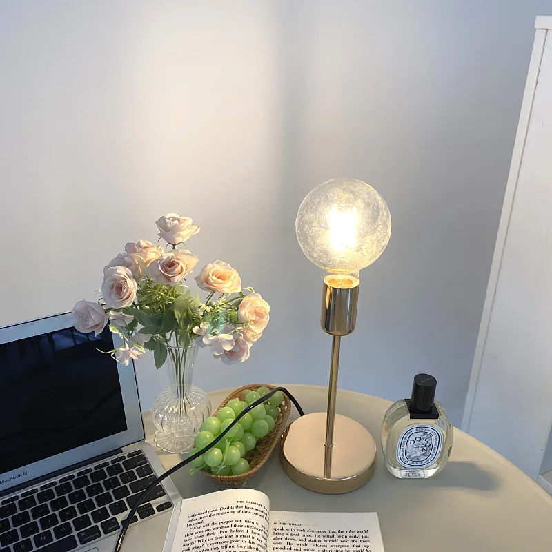 led ins estilo ouro retro lampada de mesa cabeceira escritorio quarto noite luz presente