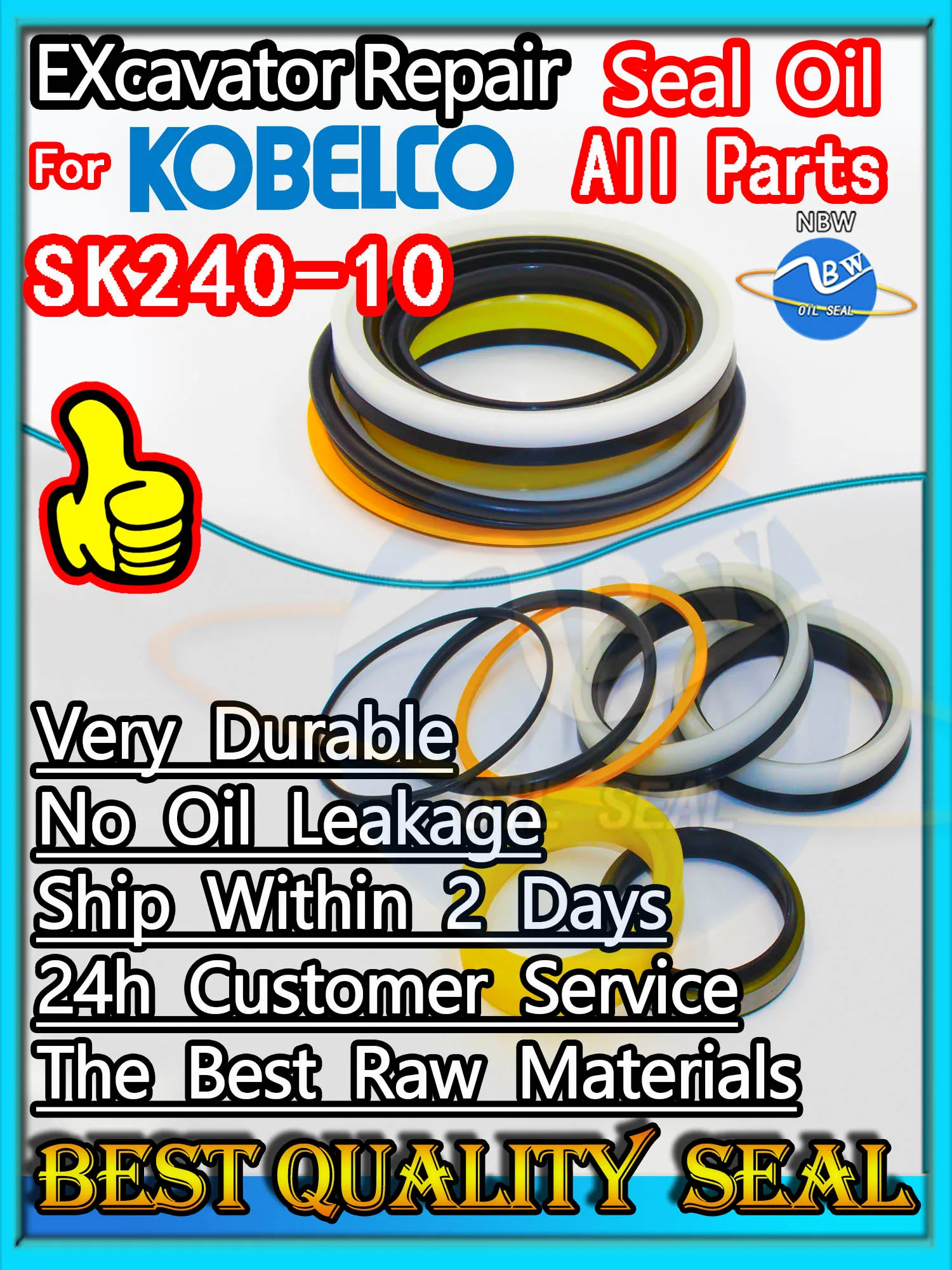 

For KOBELCO SK240-10 Seal Kit Excavator Repair Oil High Quality SK240 10 Bushing Control Pilot Valve Blade TRAVEL Joystick BOOM