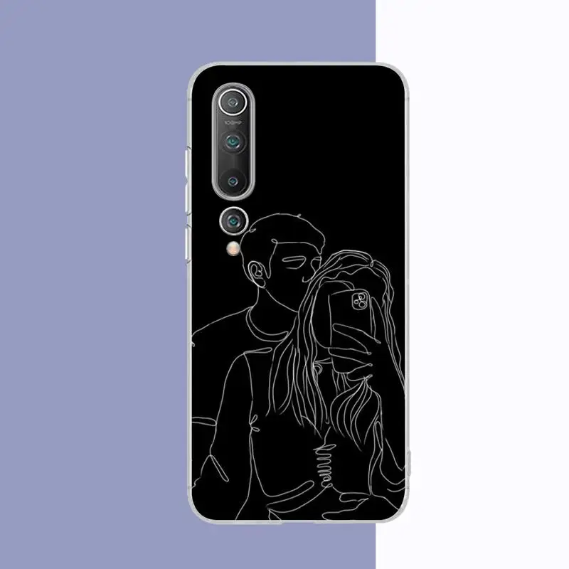 FHNBLJ чехол для телефона с абстрактным изображением пары линий Samsung S21 A10 Redmi Note 7 9