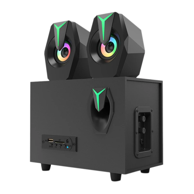 

Computer Speaker Stereo Multimedia Speaker With Bluetooth Subwoofer 3.5 Mm Audio Input Suitable For Tablet Phones Pc