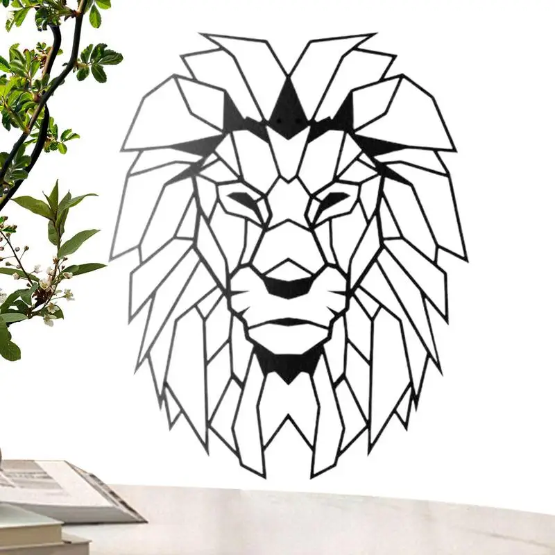 

Геометрическая модель в виде льва, скульптура в виде льва, ремесло «сделай сам» для гостиной, металлическое украшение, домашний декор, настенное искусство для бара