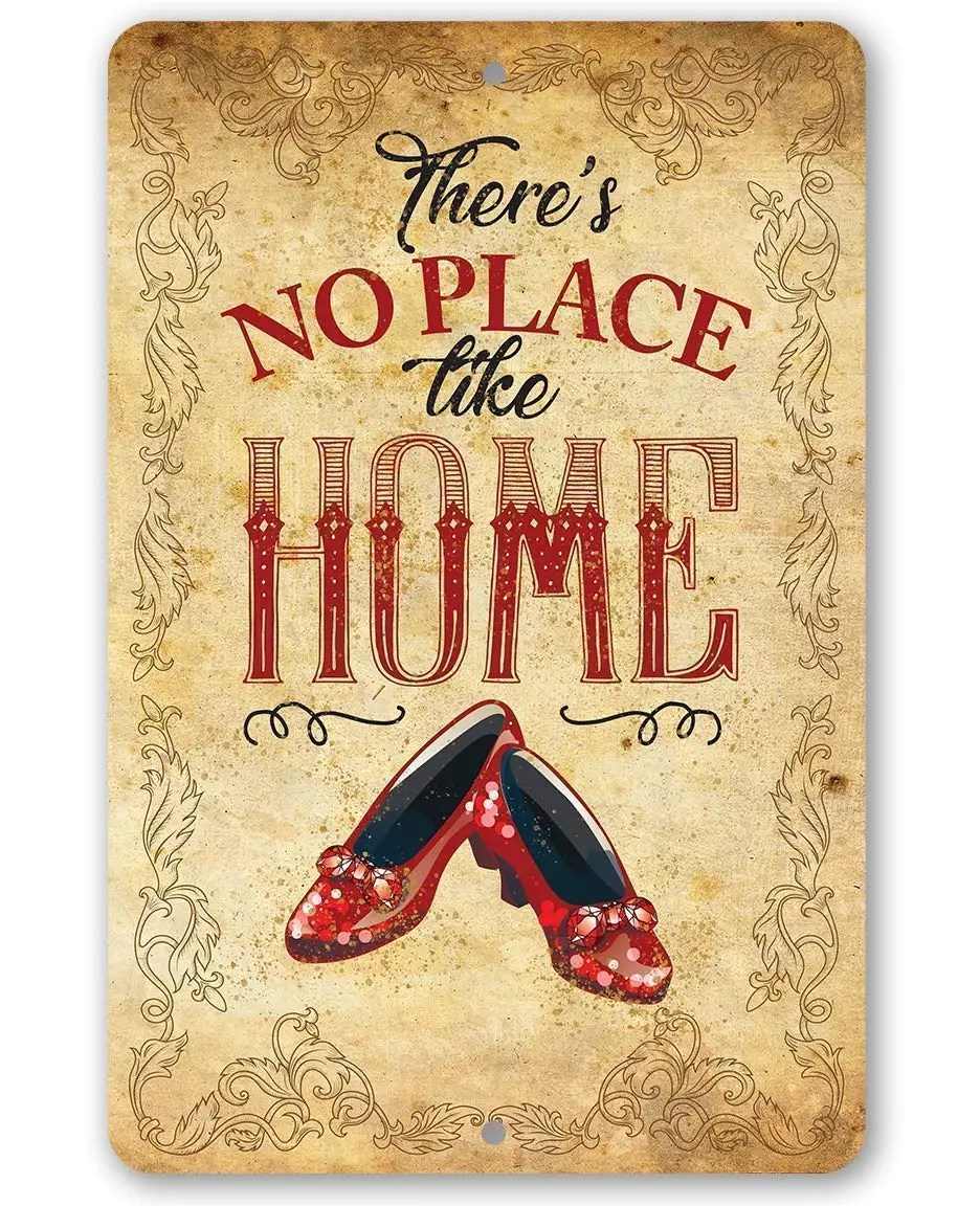 

Witch Metal Sign There's No Place Like Home - Durable Metal Sign - Use Indoor/Outdoor - Great Gift and Decor
