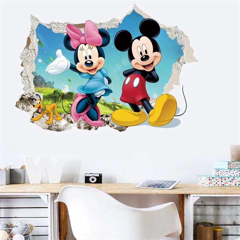 

Мультяшные Микки Минни Танец Любовь наклейки на стену для спальни свадебное украшение стикер для комнаты принцессы