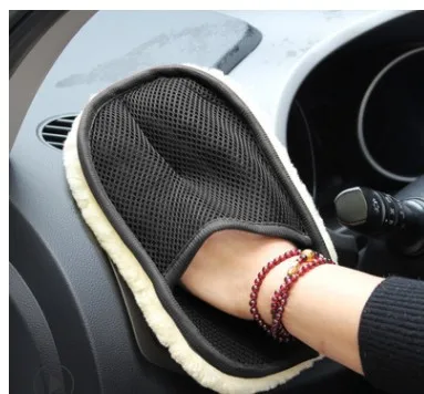 

1 PCS Car Wash Wool Gloves Thickened Fleece-Lined Wool Plush Car Cleaning Gloves Car Velvet Beauty Car Wash Supplies
