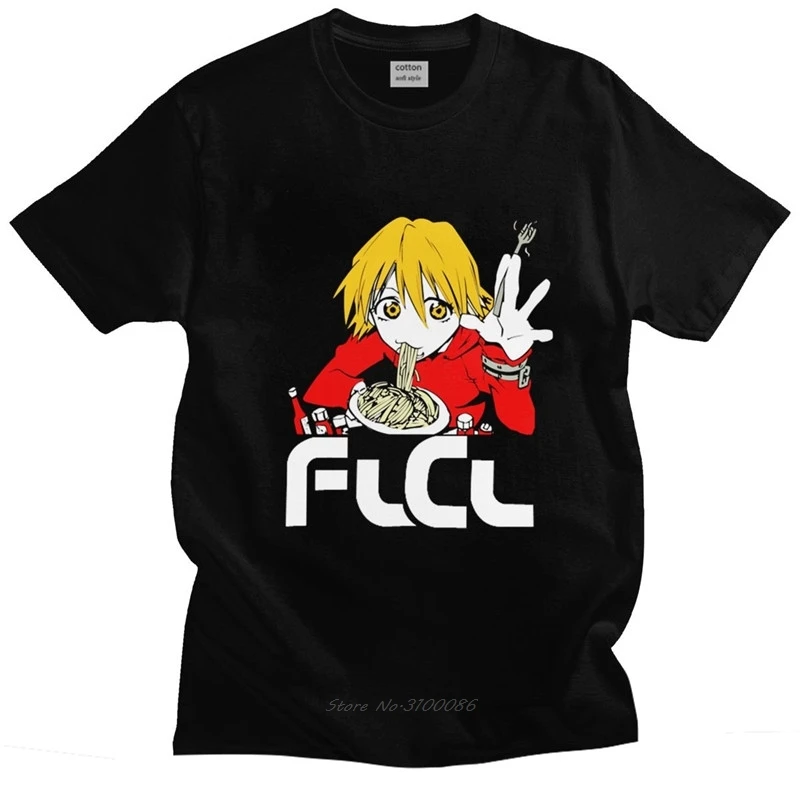 

Fooly Cooly Flcl Haruhara Haruko T-Shirt Men Cotton Anime Japanese Manga Tees Shirts Short Sleeve Summer Tshirt Clothing Merch