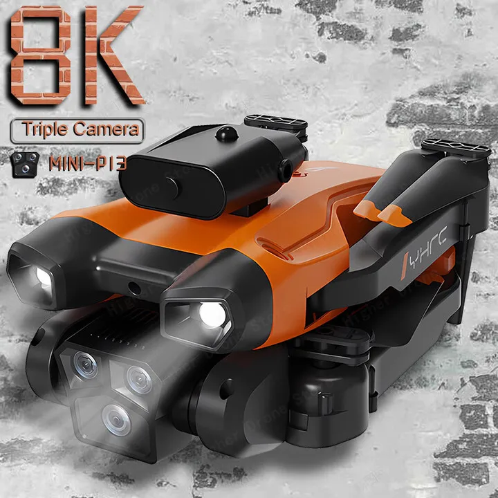 

New P13 Mini Drone 4k Profesional 8K HD Camera Obstacle Avoidance Aerial Photography Optical flow Foldable Quadcopter Gifts Toys