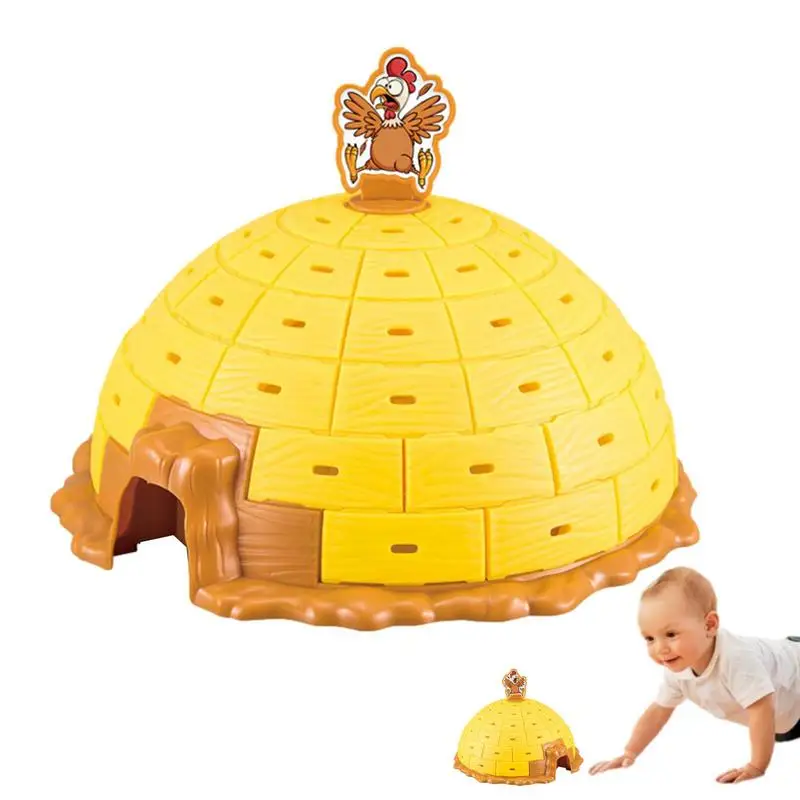 

Kids Farm Toys Two-player Farmhouse Fortress Balance Cool Game Educational Children's Gift Kids Demolition Wall Thatched Toys