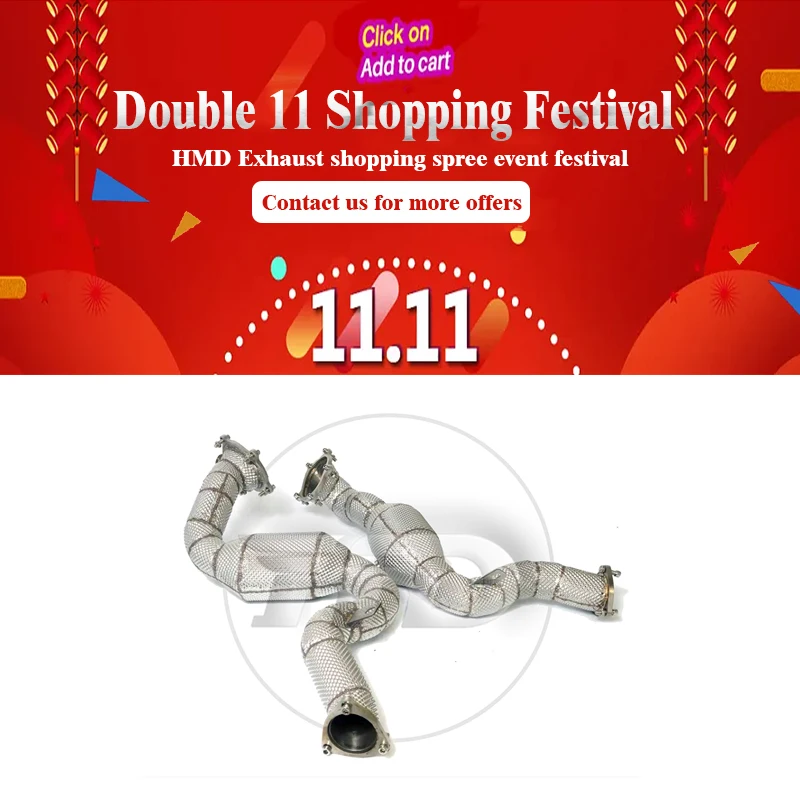 

HMD Exhaust Manifold High Flow Downpipe for Audi RS6 RS7 C7 4.0T Car Accessories With Catalytic Header Without Cat Catless Pipe