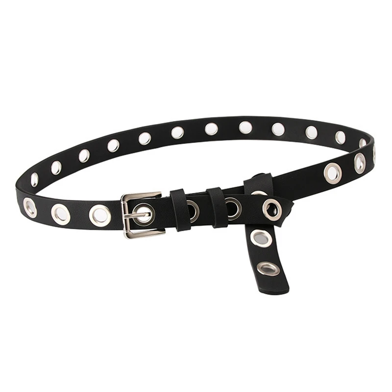 

Women Waist Belt Strap Hollow Rivets PU Leather Strap for Womens Slim Waistband Female Ladies Jeans Apparel Accessories