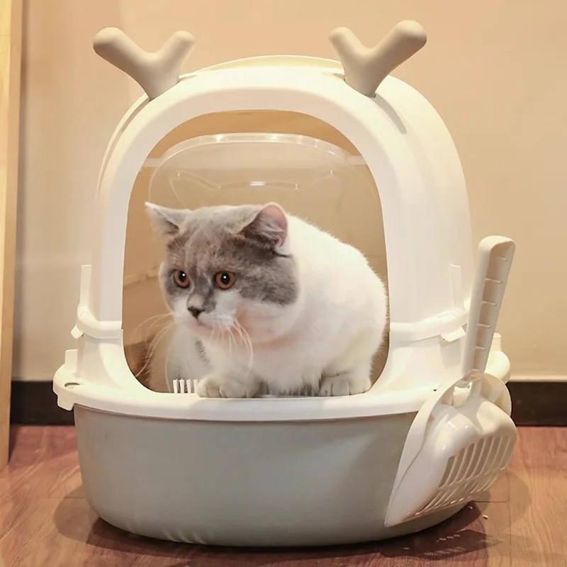 

Bed Closed Toilet Cat Litter Box Sand Stuff Automatic Cleaning Cat Litter Box Supplies Arenero Para Gato Pet Products YR50CB