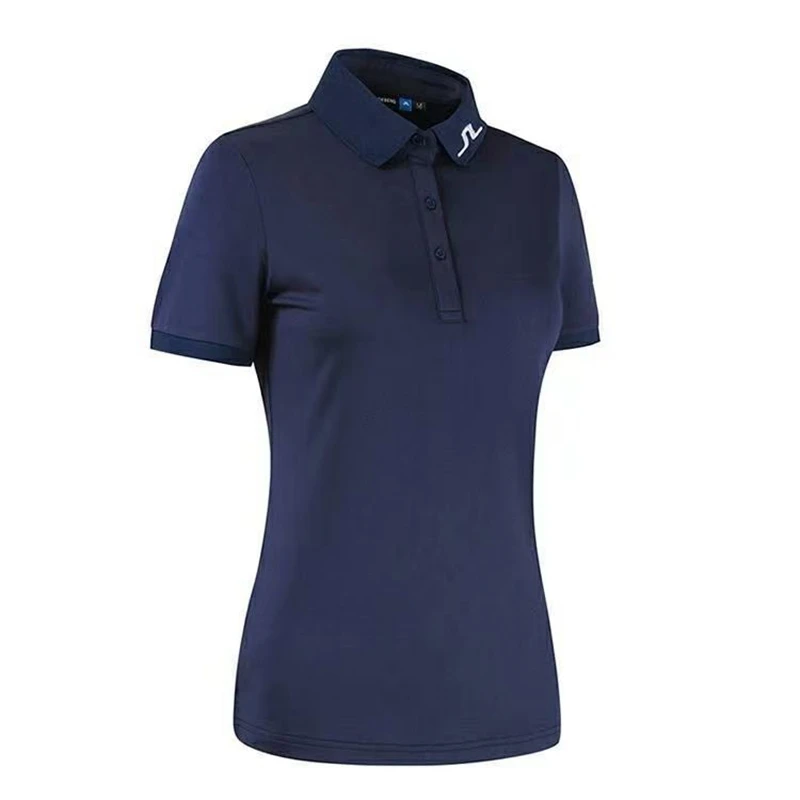 Women's Short Sleeve Golf T-shirt Korean Version Breathable Comfortable Noodles Tucked Waist Outdoor Sports Women's Outerwear