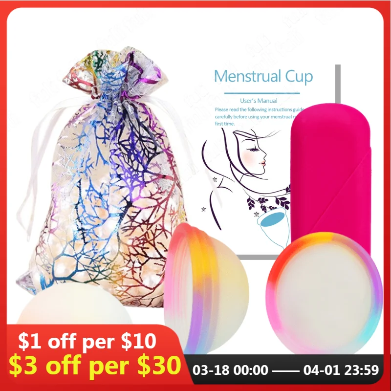 

4pcs/set Reusable Disc Flat-fit Design Menstrual Cup With Extra-Thin Sterilizing Silicone Menstrual Disk Tampon/ Pad Alternative