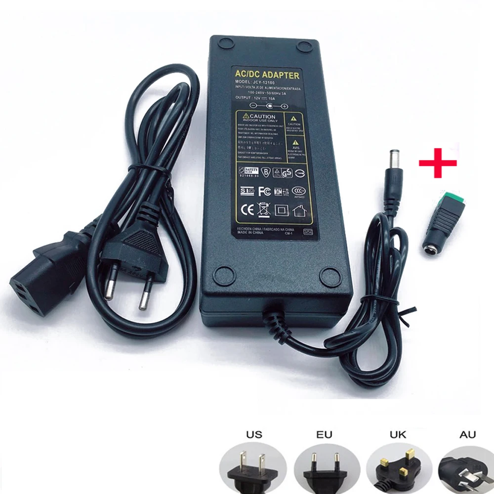 12 В 10 A 120W DC EU/US UK AU адаптер питания трансформатор светодиодная ленсветильник |