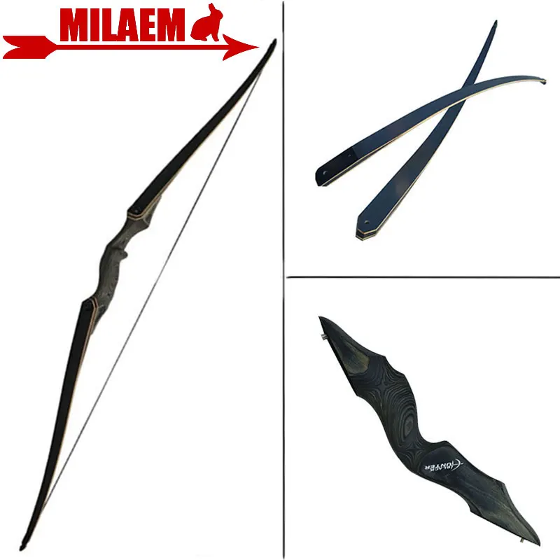 30-60lbs 60inch Archery Recurve Bow Longbow Takedown Bow Laminate Bow Limbs Left/Right Hand Hunting Shooting Accessories