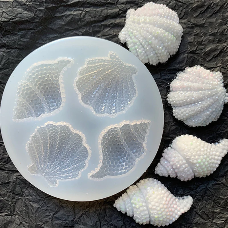 

Conch Epoxy Mold Multifaceted Simulation Silicone Shells Diy Conch Mould Dessert Molds Two-Hand Model Dish Mirror Epoxy