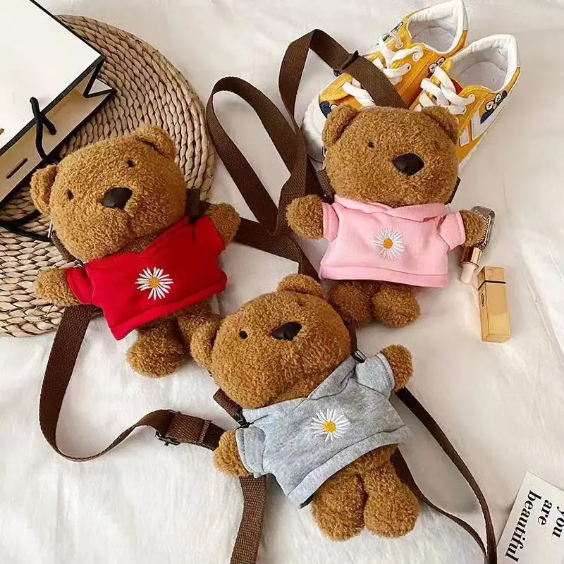 

Cute Plush Bag Women's Mini Doll Crossbody Backpack Cartoon Student Bear Shoulder Bag