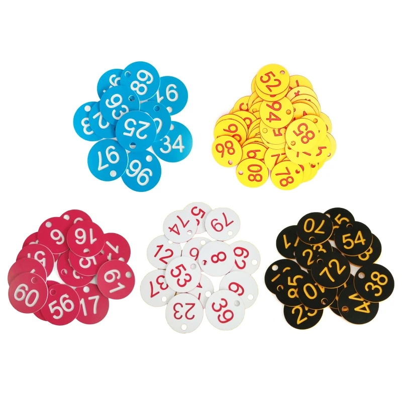 

1-100 Number Tags Sign Label Round Tags Easy Link for Beekeeping Farming Accs