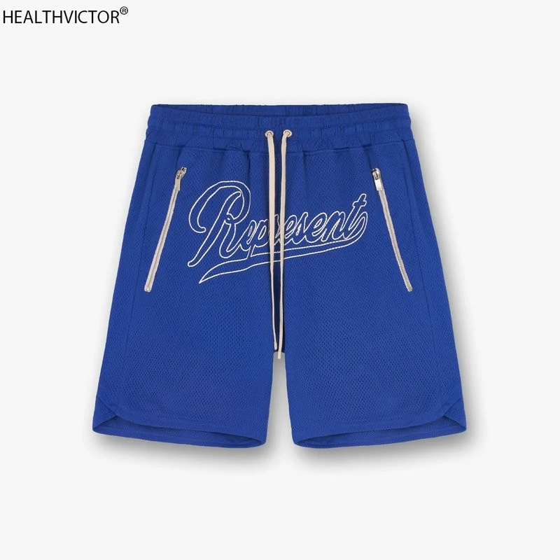 

Качественные быстросохнущие дышащие Модные мужские шорты на молнии с карманами длиной до колена для бега мужчин пять спортивных уличных ба...