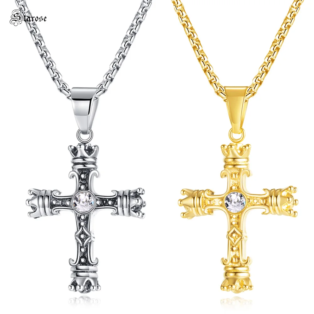 

Ожерелье мужское из нержавеющей стали с крестом, 3 х55 см