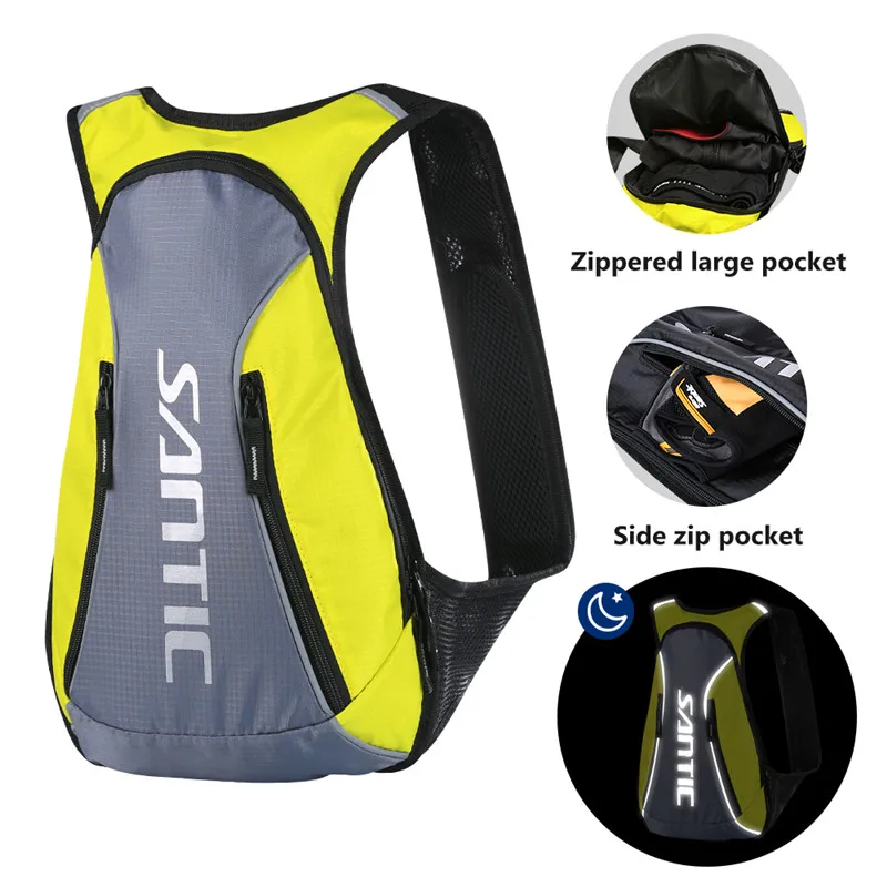 Santic Cycling Backpack 15L Portable Waterproof Reflective Gym Bag Large Capacity Bicycle Bag Outdoor Sports Commute Backpack