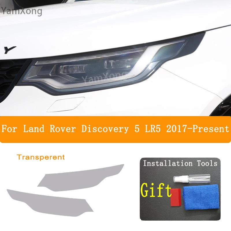 

Для Land Rover Discovery 5 LR5 2017 г., защитная пленка для автомобильных фар, черная прозрачная защита от царапин, авторемонт