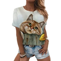 new cute animal cat graphic 3d print t shirt summer casual wear short sleeve t shirt xxs 6xl regular comfortable womens t shirt