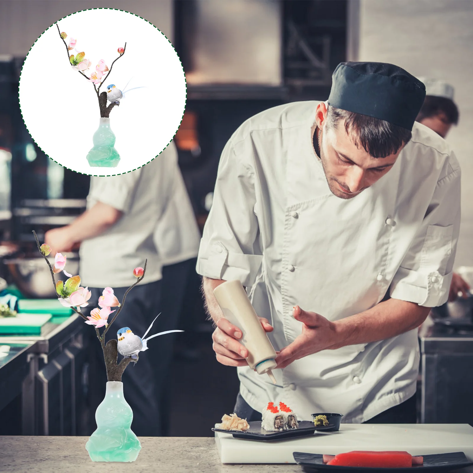 

Sashimi Artificial Decor Cold Dish Ornament Sushi Plate Flower Ornament