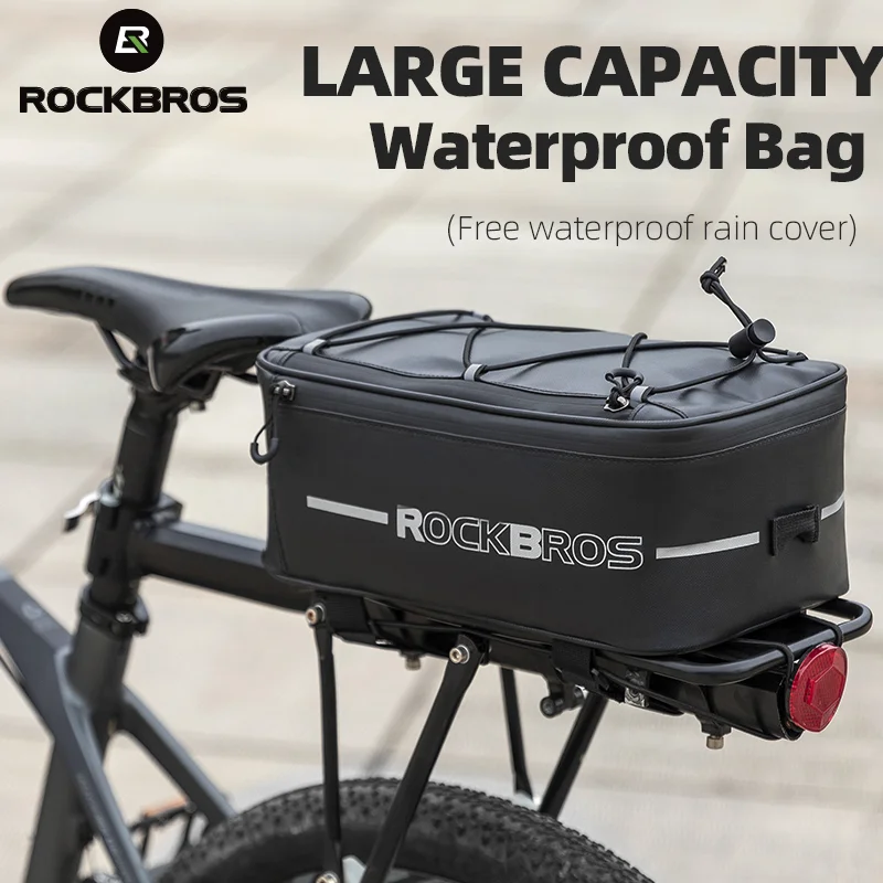 

ROCKBROS 4L Bicycle Bag Waterproof Cycling Travel Trunk Bag Seat Saddle Pannier MTB Electric Bike Bag Reflective Luggage Carrier