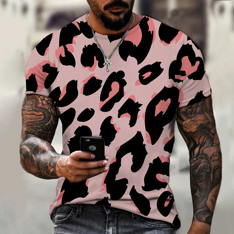 

Leopard Print 3D Men's T-shirt Summer Women's Funny T-Shirt Homme Fashion Breathable Short Sleeve Hip Hop T-Shirt Oversized Tops