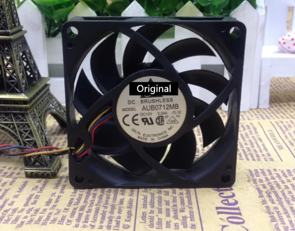 Оригинальный 100% рабочий вентилятор AUB0712MB 7015 12V 0.24A 7 см 70 мм 4-контактный ШИМ-вентилятор для ЦП Delta 70*70*15 мм