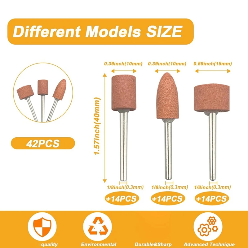 Набор шлифовальных бит для Dremel набор из 42 камней с хвостовиком 1/4 дюйма идеально