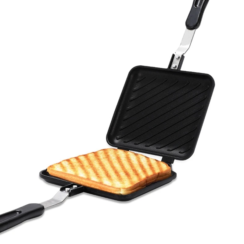 

1 Piece Grilled Sandwich Maker Bread Toast Breakfast Machine Non-Stick Aluminum Flip Pan Kitchen Tool