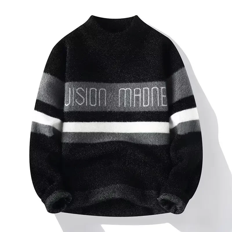 

Мужские свитера в стиле хип-хоп на осень и зиму, модные пуловеры с надписью, новинка 2023, свитер, Высококачественная Мужская одежда, плюшевые теплые свитера