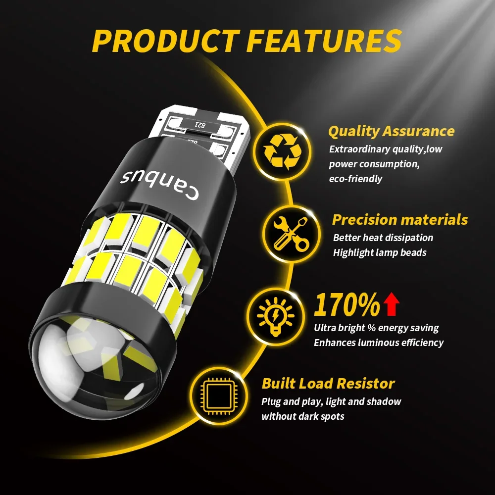 Фото DXZ 2 шт. W5W T10 светодиодные лампы с линзой 30SMD 12V WY5W Canbus автомобильный интерьерный купольный сигнал парковки для BMW Audi Mercedes №3