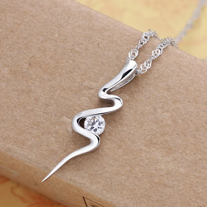 

Women's 925 Stamp Line Geometry Zircon Pendants And Necklaces Wedding Party Luxury Quality Jewelry Free Shipping