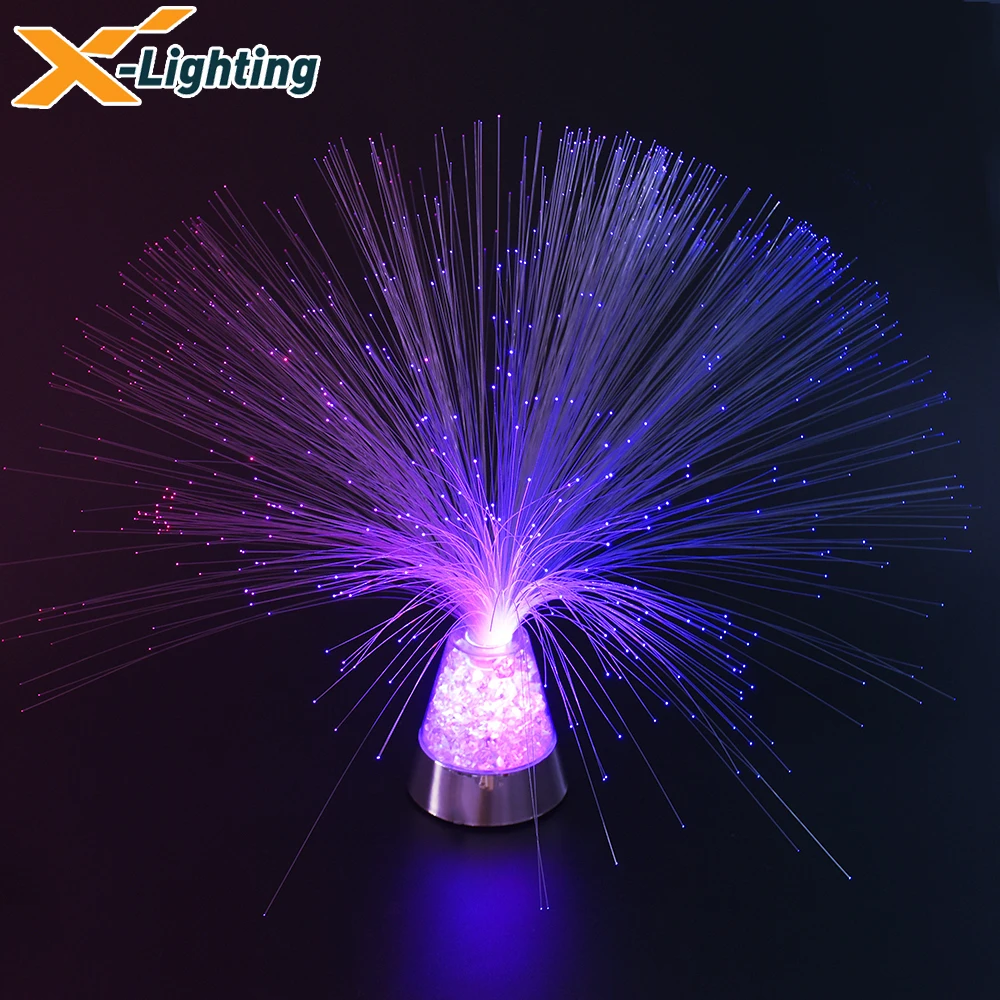 

LED Colorful Starry Optical Fiber Desk Lamp Ice Base Starry sky Party Lantern Children Christmas Gift Night Lamp Home Decor